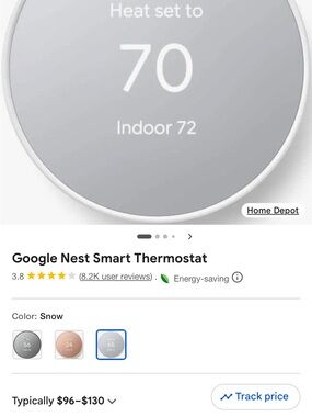 Google Nest Smart Thermostat - Snow